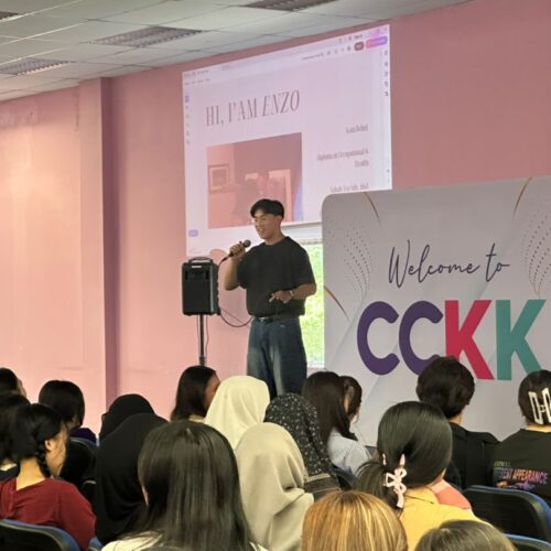 Cyberjaya College Kota Kinabalu alumni sharing career insights with new students during Orientation Week