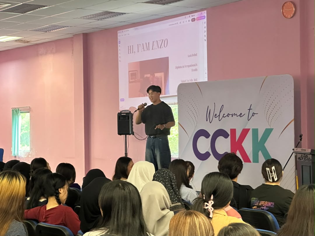 Cyberjaya College Kota Kinabalu alumni sharing career insights with new students during Orientation Week