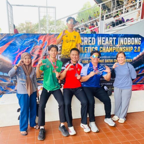 Cyberjaya College Kota Kinabalu student-athletes celebrate winning four medals at the Sacred Heart Inobong Athletic Championship 2.0