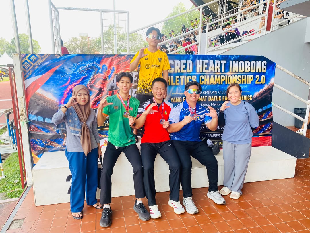 Cyberjaya College Kota Kinabalu student-athletes celebrate winning four medals at the Sacred Heart Inobong Athletic Championship 2.0